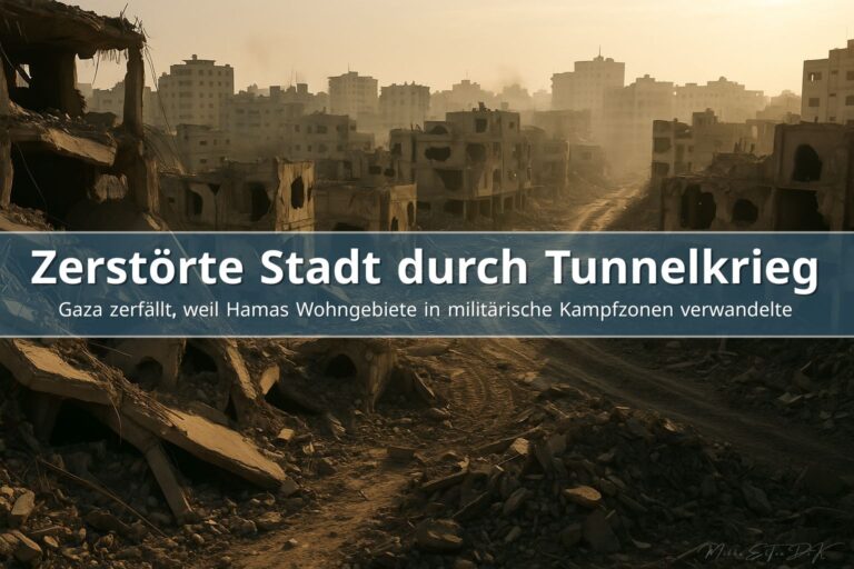 Zerstörte Wohngebäude in Gaza nach Tunnelkämpfen und urbaner Kriegsführung