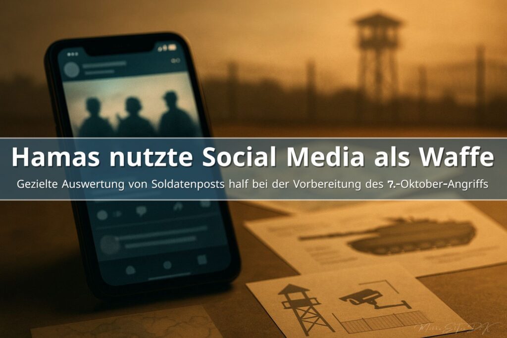 Smartphone mit anonymisierten Soldatenposts und militärischen Skizzen – Hamas nutzte Social Media für IDF-Ausspähung.