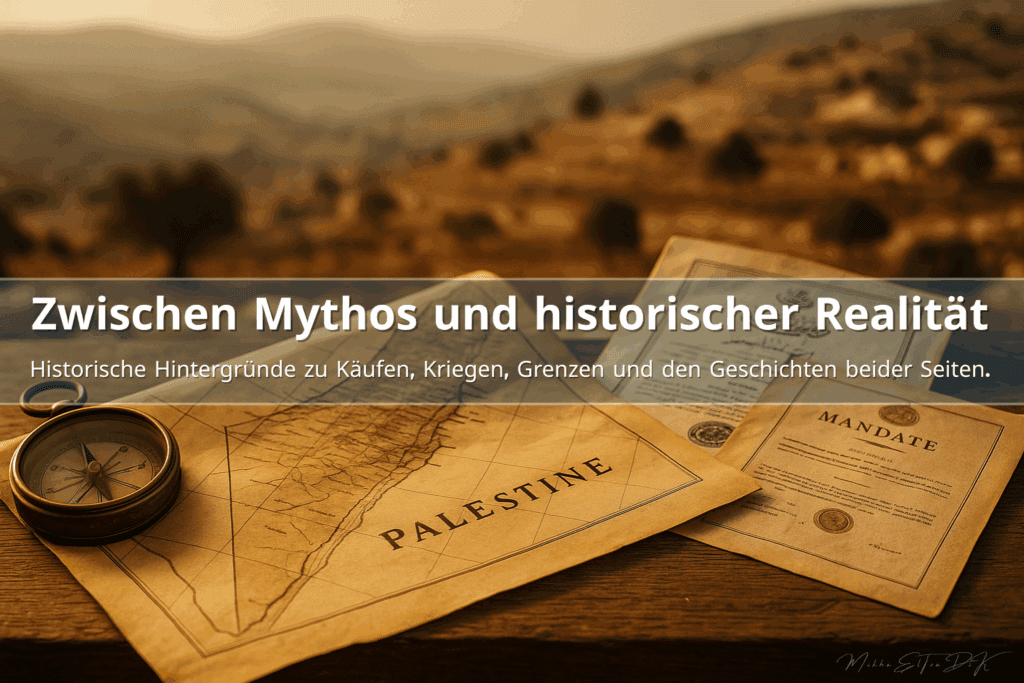 Historische Karte Mandat Palästina - Kontext der Debatte ‚Hat Israel Land gestohlen?‘ - dokumentarischer Stil