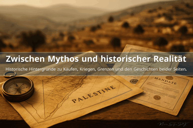 Historische Karte Mandat Palästina - Kontext der Debatte ‚Hat Israel Land gestohlen?‘ - dokumentarischer Stil