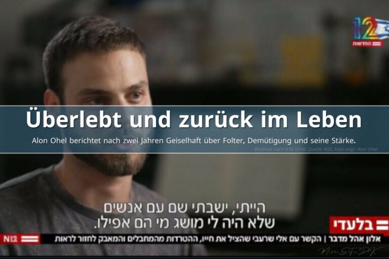 Alon Ohel, israelischer Geisel-Überlebender, während eines TV-Interviews nach zwei Jahren Gefangenschaft in Gaza.